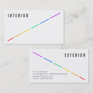 Carte de visite arc-en-ciel minimale avec couleurs