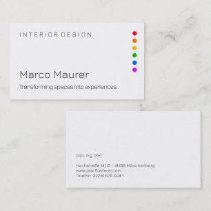 Carte de visite arc-en-ciel minimale avec couleurs