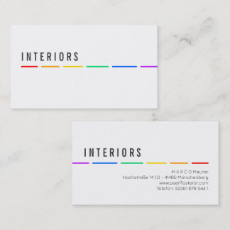 Carte de visite arc-en-ciel minimale avec des coul
