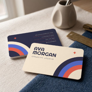 Carte De Visite Arc-en-ciel Rétro Tendance