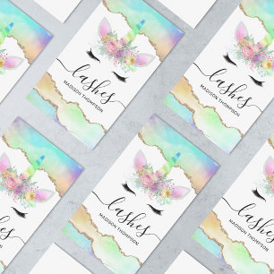Carte De Visite Arc-en-ciel Unicorne Lashes