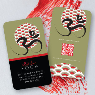 Carte De Visite Arc rouge spirituel Dhanurasana Yoga Om brossé