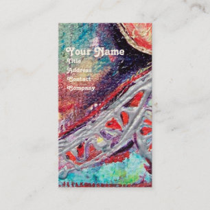 Carte De Visite ARCADIE, Rouge Bleu Argent Abstrait