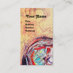 Carte De Visite ARCADIE, Rouge Bleu Jaune Argent Abstrait