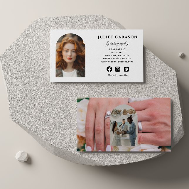 Carte De Visite Arch Calligraphie Script Photographie (Créateur téléchargé)