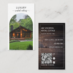 Carte De Visite Arch rustique Code QR Location de vacances Maison