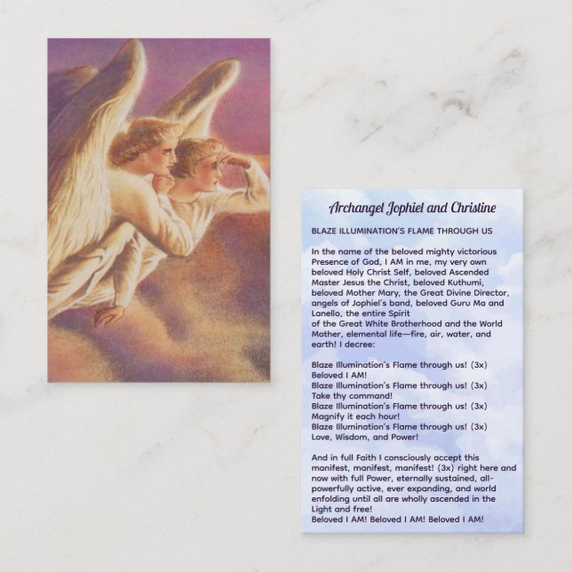 Carte De Visite Archangel Jophiel et Christine (Devant / Derrière)