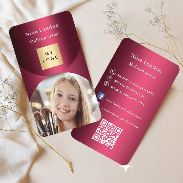 Carte De Visite Arche bourguignonne photo Qr logo des médias socia (Créateur téléchargé)