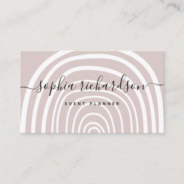 Carte De Visite Arche subtile | Rose neutre Abstrait tendance (Devant)