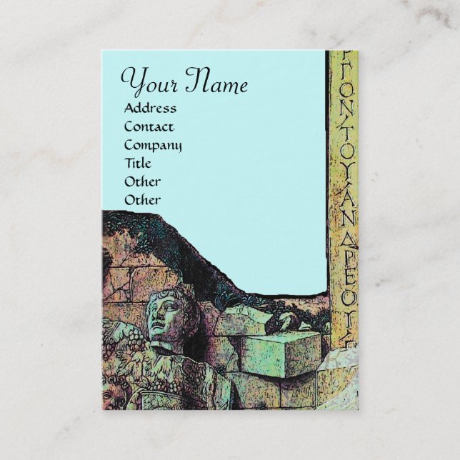 Carte De Visite ARCHEO /Antiquaire, Archéologie Monogramme, Bleu T (Devant)