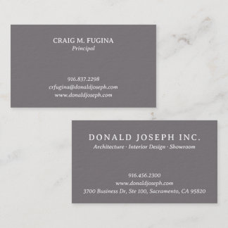 Carte De Visite Architect Firm Business Card in Fossil Gray