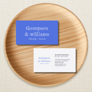 Carte De Visite Architecte Bleu Blanc Professionnel