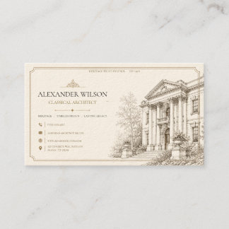 Carte De Visite Architecte Classique Patrimoine