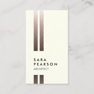 Carte De Visite Architecte Double Rayure Faux Or
