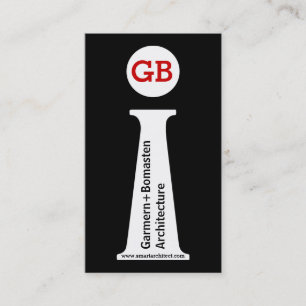 Carte De Visite Architecte moderne abstrait noir blanc monogramme