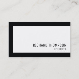 Carte De Visite architecte professionnel, frontière noire, minimal
