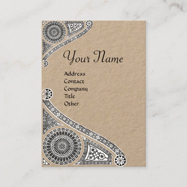 Carte De Visite ARCHITECTE RENAISSANCE MONOGRAMME noir blanc Kraft (Devant)