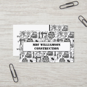 Carte De Visite Architectural Blueprint Engineer Motif