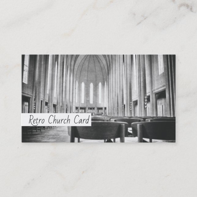 Carte De Visite Architecture de l'église Religion monochrome rétro (Devant)
