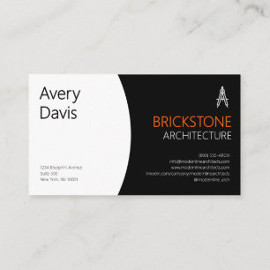 Carte De Visite Architecture Internationale Noir Orange Moderne