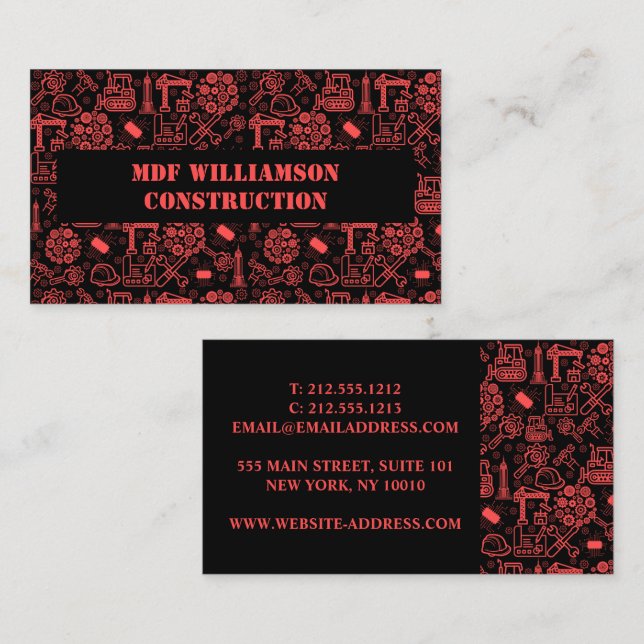 Carte De Visite architecture moderne Plan directeur Motif de l'ing (Devant / Derrière)