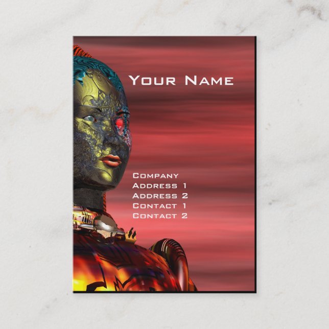Carte De Visite ARES CYBORG, Coucher de soleil rouge, Robotique de (Devant)