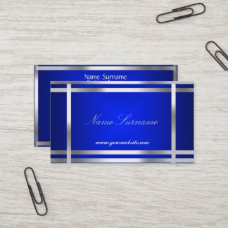 Carte De Visite Argent bleu Abstrait