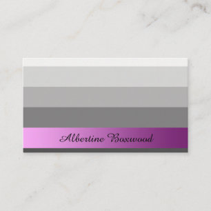 Carte De Visite Argent dégradé avec bannière rose Texte personnali