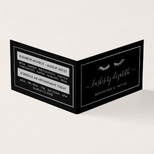 Carte De Visite Argent Foil Lashes Beauty Maquillage Artiste Loyau