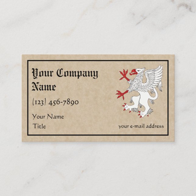 Carte De Visite Argent Griffin Rampant (Devant)