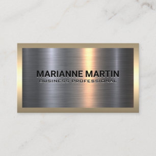 Carte De Visite Argent métallique en aluminium   Bordure métalliqu