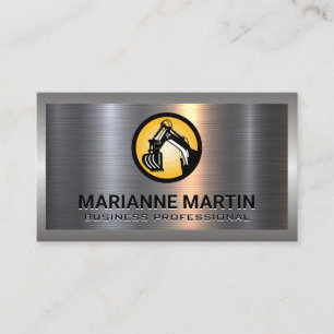 Carte De Visite Argent métallique en aluminium brossé   Logo de co