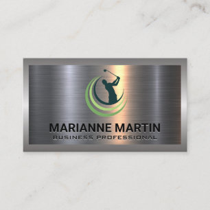 Carte De Visite Argent métallique en aluminium brossé   Logo de go