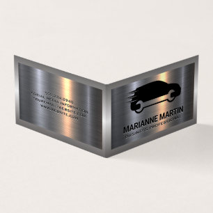 Carte De Visite Argent métallique en aluminium brossé   Service au