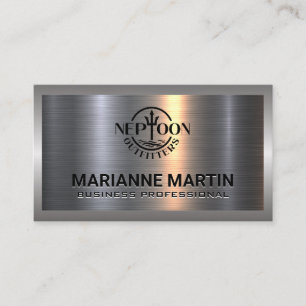 Carte De Visite Argent métallique en aluminium Logo