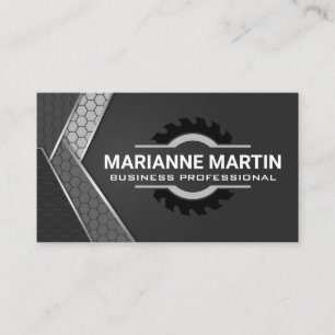 Carte De Visite Argent métallique en aluminium   Scie industrielle
