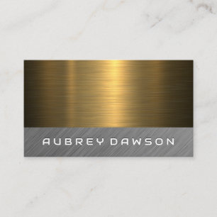 Carte De Visite Argent métallique en or brossé