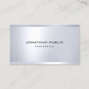 Carte De Visite Argent moderne look élégant simple lamour plat