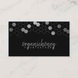 Carte De Visite Argent Noir de la ferme Apiary Honeypeb