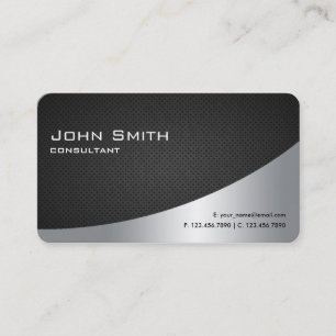 Carte De Visite Argent noir simple moderne élégant professionnel