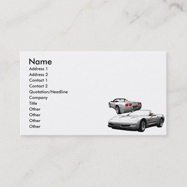 Carte De Visite Argent Roadster (Devant)