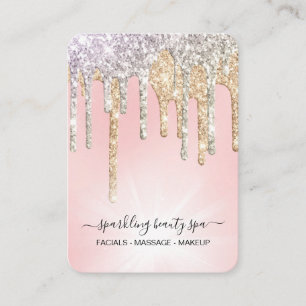 Carte De Visite *~* Argent rose + PARTIES SCINTILLANT de goutte d'