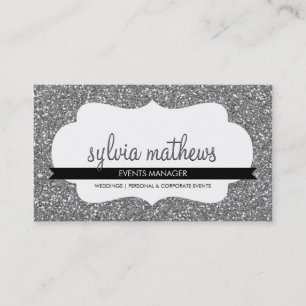 Carte De Visite Argent scintillant de parties scintillantes de