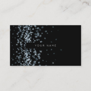 Carte De Visite Argent Stars Confetti Black Vip