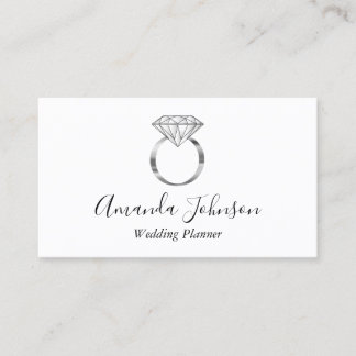 Carte De Visite Argent Wedding planner de bague diamant personnali