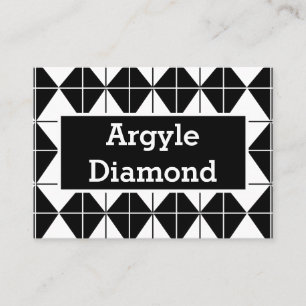 Carte De Visite Argyle noir et blanc