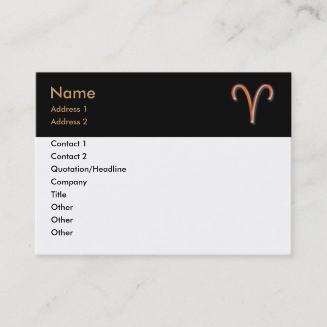 Carte de visite Aries (Devant)