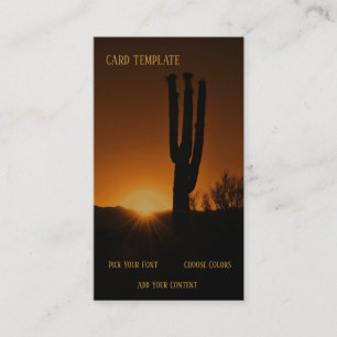 Carte de visite Arizona Désert Sud-Ouest Coucher d