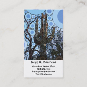 Carte De Visite Arizona Saguaro Cactus Cercle Concentré Mosaïque