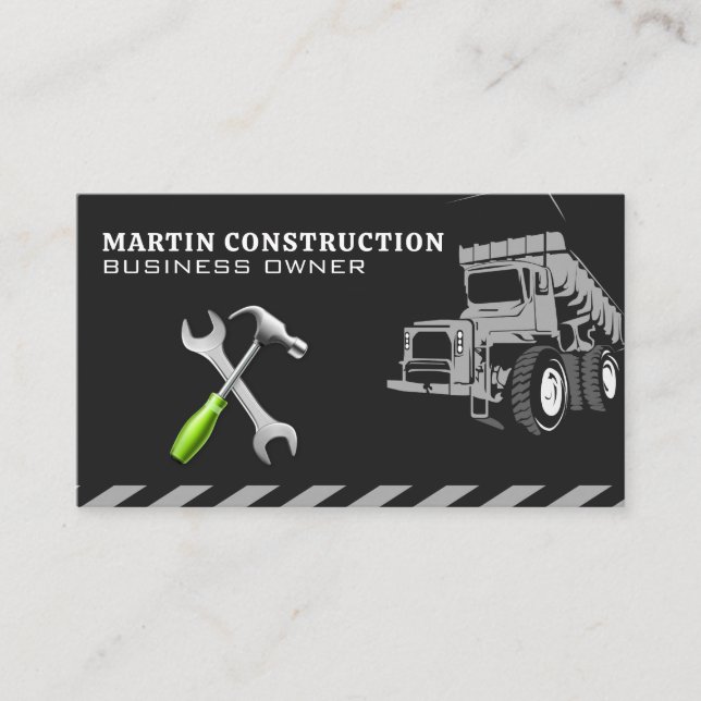 Carte De Visite Armature de marteau | Camion de vidange (Devant)